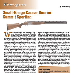 Sporting Clays 07 09 Small Gauge Caesar Guerini Summit Sporting By Nick Sisley Caesar Guerini Usa